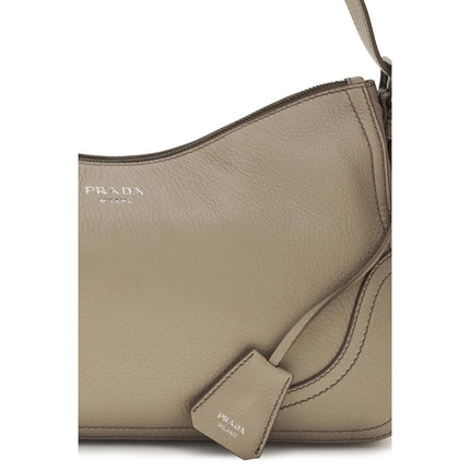 Prada Gray Calf Leather Bos Taurus Shoulder Bag