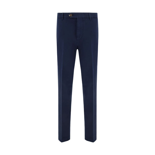 Brunello Cucinelli Blue Cotton Casual Pants