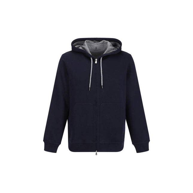 Brunello Cucinelli Blue Cotton Sweatshirt