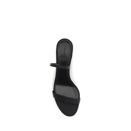 The Row Black Calf Leather Bos Taurus Strap-On Sandals The Row