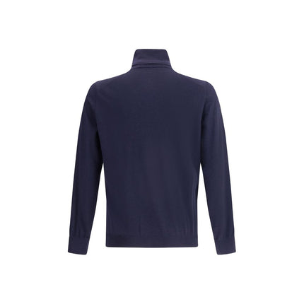 Brunello Cucinelli Blue Wool Oves Aries Turtleneck