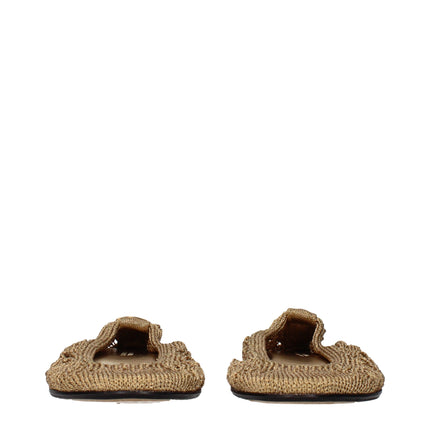 Isabel Marant Gold Fabric Ballet Flats