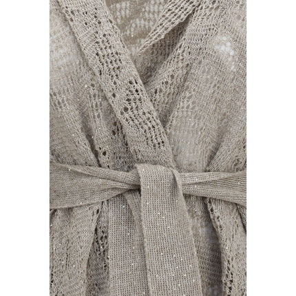 Brunello Cucinelli Beige Linen Cardigan