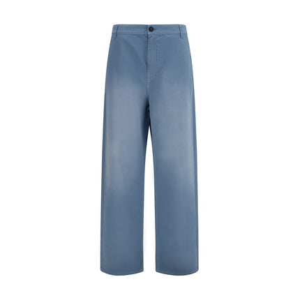 Miu Miu Blue Cotton Casual Pants