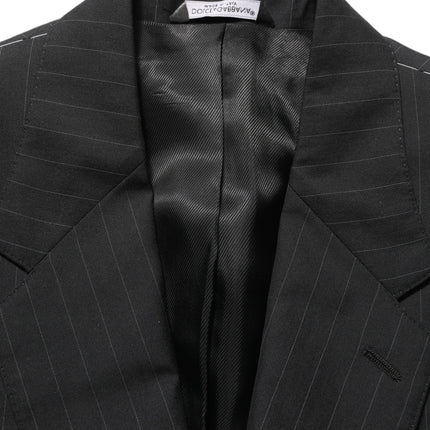 Dolce & Gabbana Black Stripes Wool Single Breasted Blazer