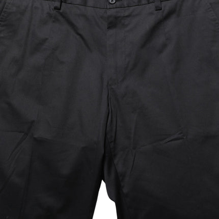 Dolce & Gabbana Black Cotton Tapered Leg Dress Trouser Pants