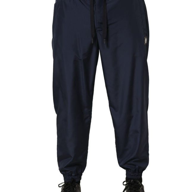 Dolce & Gabbana Dark Blue Polyester Jogger Sweatpants Pants