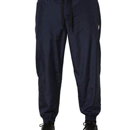 Dolce & Gabbana Dark Blue Polyester Jogger Sweatpants Pants