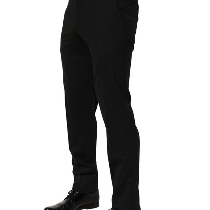 Dolce & Gabbana Black Wool Skinny Leg Dress Men Trouser Pants