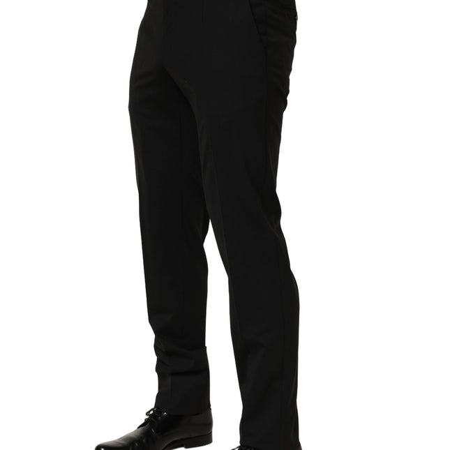 Dolce & Gabbana Black Wool Skinny Leg Dress Men Trouser Pants