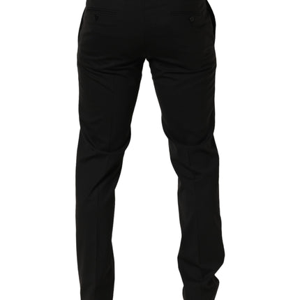 Dolce & Gabbana Black Wool Skinny Leg Dress Men Trouser Pants