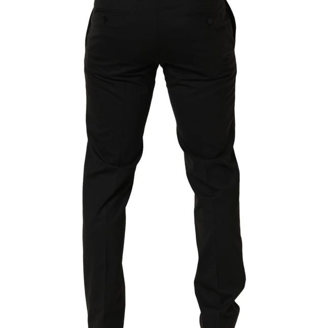 Dolce & Gabbana Black Wool Skinny Leg Dress Men Trouser Pants