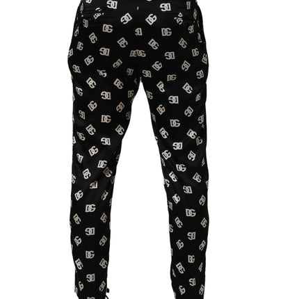 Dolce & Gabbana Black Silk Skinny Leg Dress Men Trouser Pants