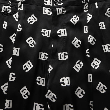 Dolce & Gabbana Black Silk Skinny Leg Dress Men Trouser Pants