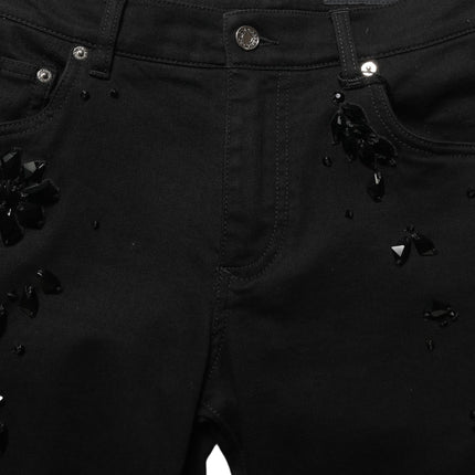 Dolce & Gabbana Black Embellished Cotton Skinny Denim Jeans