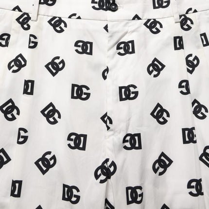 Dolce & Gabbana White Logo Skinny Leg Dress Men Trouser Pants