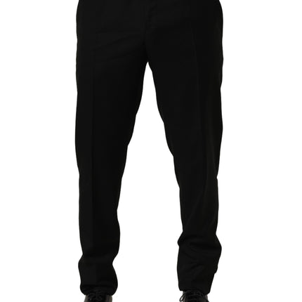 Dolce & Gabbana Black Wool Skinny Leg Dress Trouser Pants