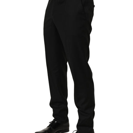 Dolce & Gabbana Black Wool Skinny Leg Dress Trouser Pants