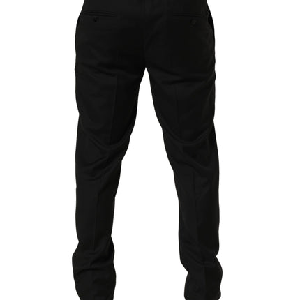 Dolce & Gabbana Black Wool Skinny Leg Dress Trouser Pants