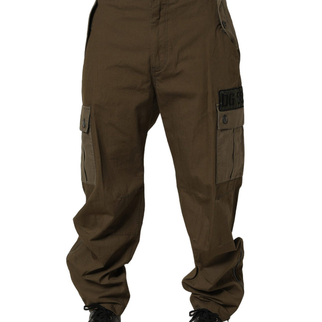 Dolce & Gabbana Brown Mid Waist Straight Cargo Trouser Pants