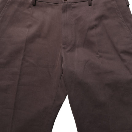 Dolce & Gabbana Brown Cotton Skinny Leg Dress Trouser Pants