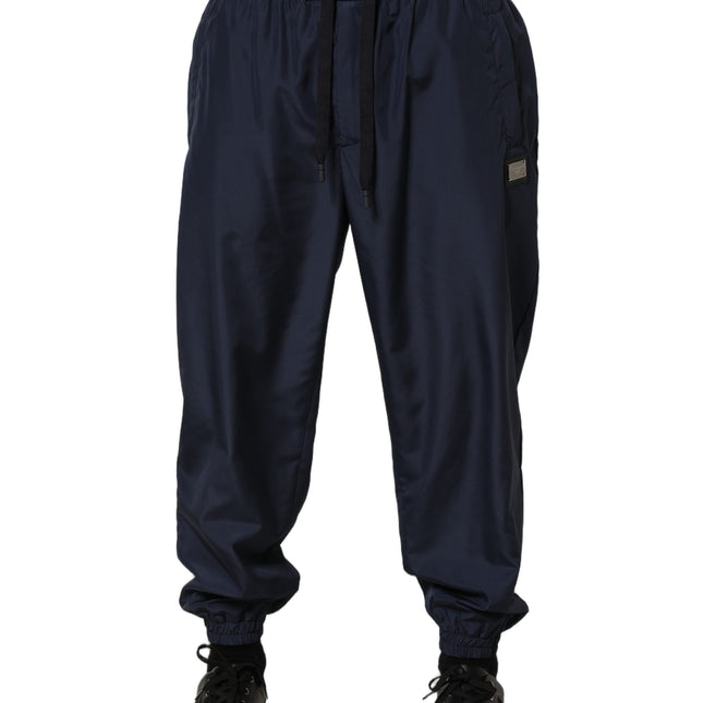 Dolce & Gabbana Dark Blue Polyester Jogger Sweatpants Pants