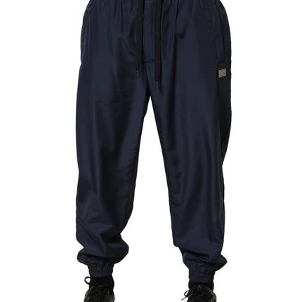 Dolce & Gabbana Dark Blue Polyester Jogger Sweatpants Pants