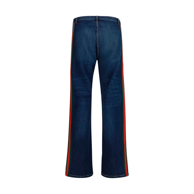 Gucci Blue Cotton Flared Jeans