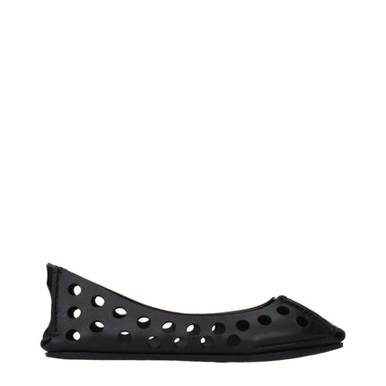 Alaïa Black Leather Ballet Flats