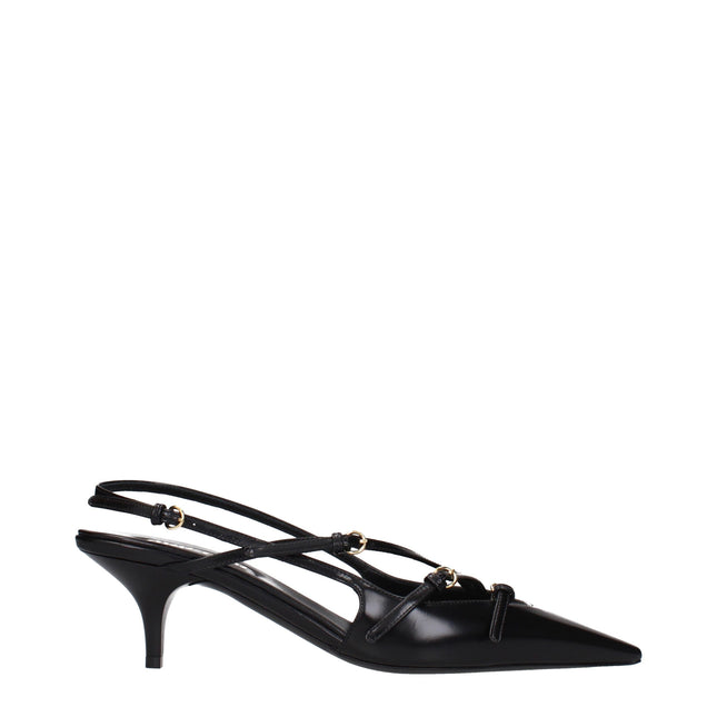 Miu Miu Black Leather High Heel Pumps