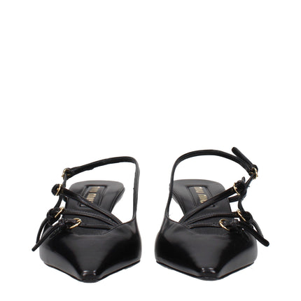 Miu Miu Black Leather High Heel Pumps