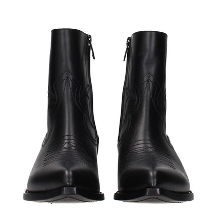 Celine Black Leather Ankle Boots