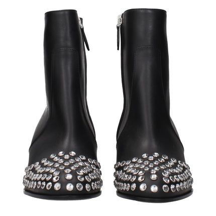 Alaïa Black Leather Ankle Boots