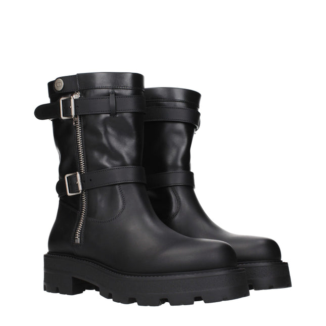 Christian Dior Black Leather Ankle Boots