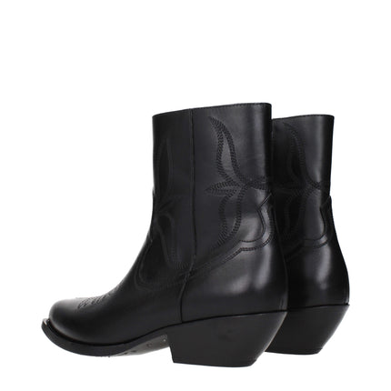 Celine Black Leather Ankle Boots