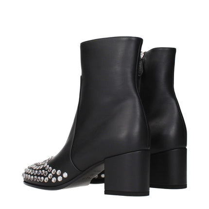 Alaïa Black Leather Ankle Boots