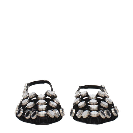The Attico Black Leather Ballet Flats