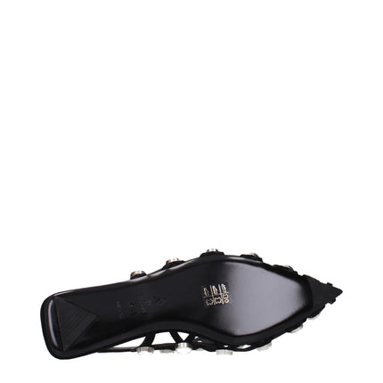 The Attico Black Leather Ballet Flats