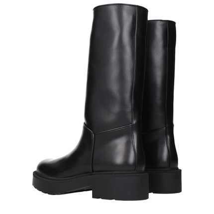 The Row Black Leather Boots