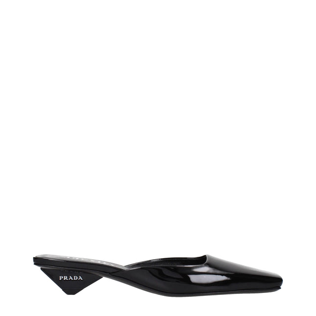 Prada Black Leather Flat Sandals