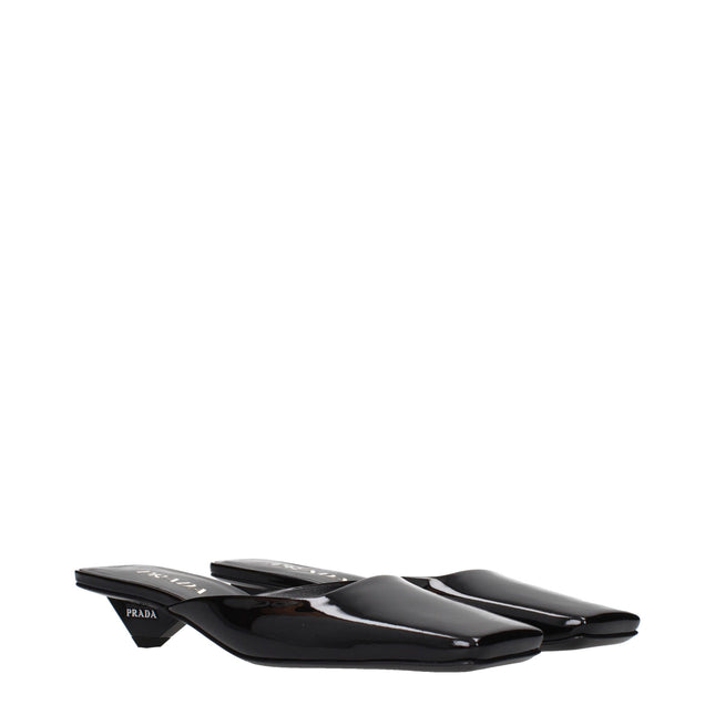 Prada Black Leather Flat Sandals