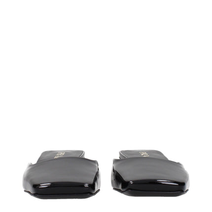 Prada Black Leather Flat Sandals