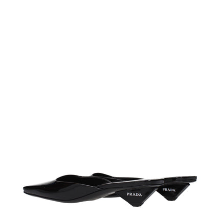 Prada Black Leather Flat Sandals