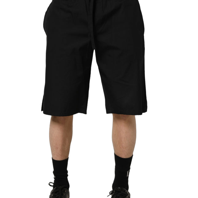 Dolce & Gabbana Black Cotton Sweatshorts Men Bermuda Shorts