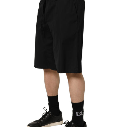 Dolce & Gabbana Black Cotton Sweatshorts Men Bermuda Shorts