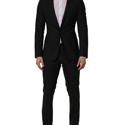 Dolce & Gabbana Black Wool Slim Fit Formal 2 Piece Men Suit