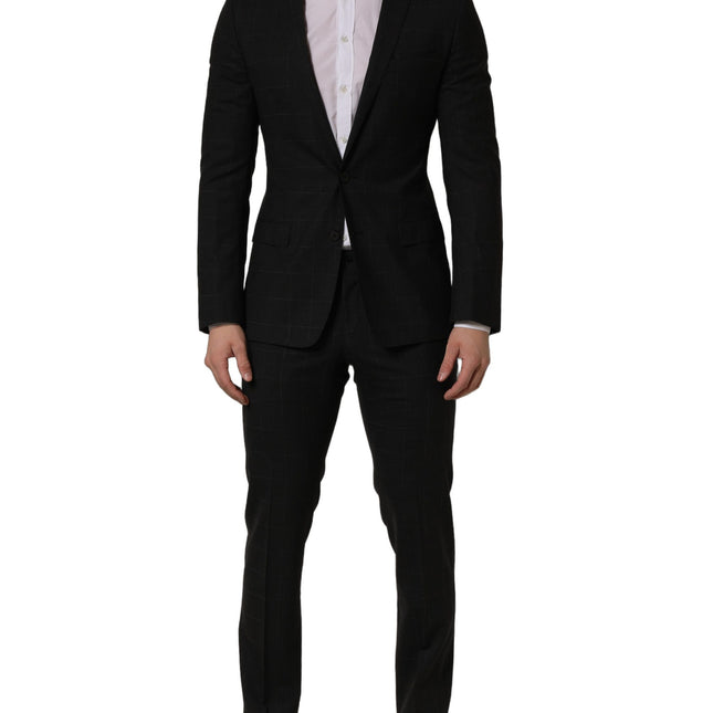 Dolce & Gabbana Black Wool Slim Fit Formal 2 Piece Men Suit