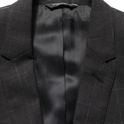Dolce & Gabbana Black Wool Slim Fit Formal 2 Piece Men Suit