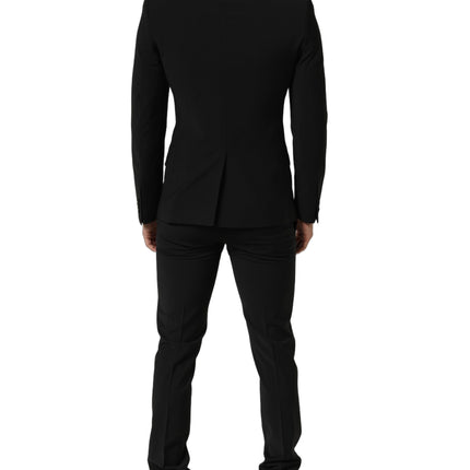 Dolce & Gabbana Black Wool Slim Fit Formal 2 Piece Men Suit