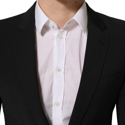 Dolce & Gabbana Black Wool Slim Fit Formal 2 Piece Men Suit